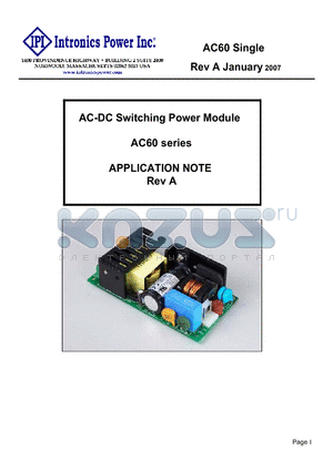 AC60S150 datasheet - AC-DC Switching Power Module