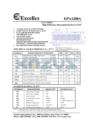 EPA1200A datasheet - High Efficiency Heterojunction Power FET