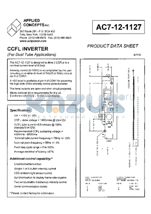 AC7-12-1127 datasheet - CCFL INVERTER