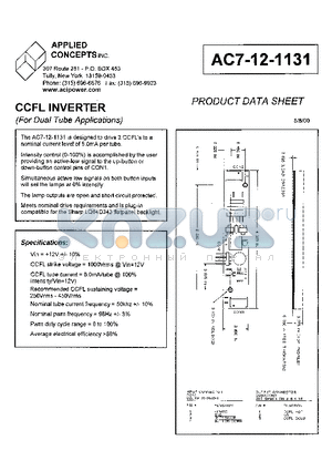 AC7-12-1131 datasheet - CCFL INVERTER