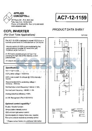 AC7-12-1159 datasheet - CCFL INVERTER