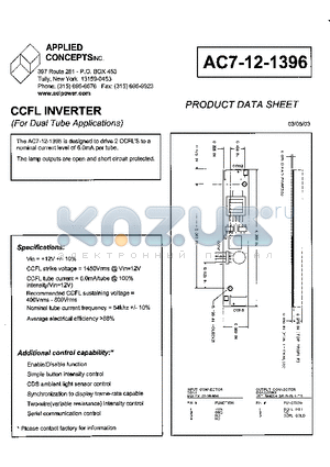 AC7-12-1396 datasheet - CCFL INVERTER