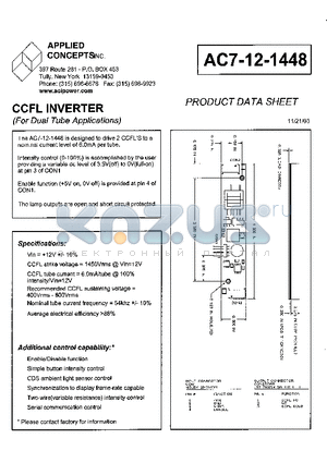 AC7-12-1448 datasheet - CCFL INVERTER