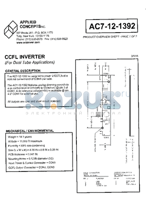 AC7-12-1392 datasheet - CCFL INVERTER