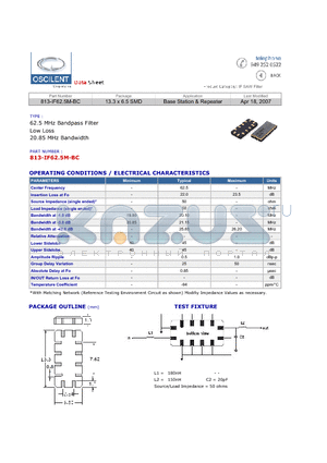 813-IF62.5M-BC datasheet - Base Station & Repeater