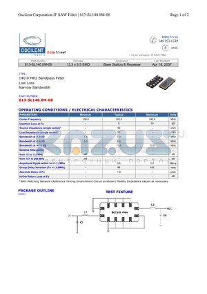 813-SL140.0M-08 datasheet - Base Station & Repeater