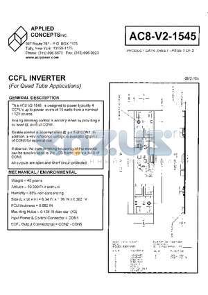 AC8-V2-1545 datasheet - CCFL INVERTER