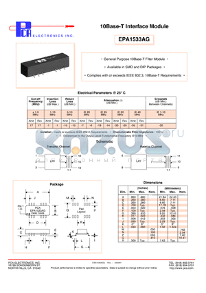 EPA1533AG datasheet - 10Base-T Interface Module