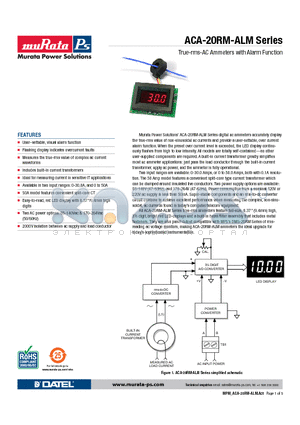 ACA-20RM-5-AC4-RL-ALM-C datasheet - True-rms-AC Ammeters with Alarm Function