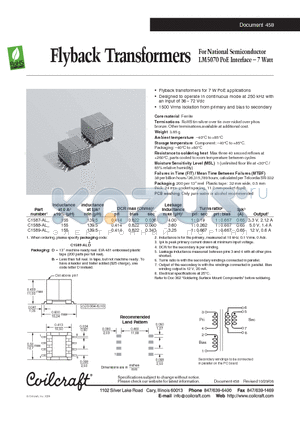 C1589-AL datasheet - Flyback Transformers