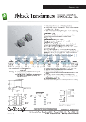 C1591-AL datasheet - Flyback Transformers