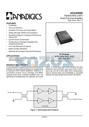 ACA2402E_12 datasheet - 750/870 MHz CATV Push-Pull Line Amplifier