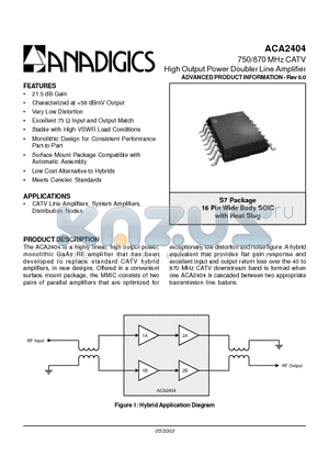 ACA2404 datasheet - High Output Power Doubler Line Amplifier