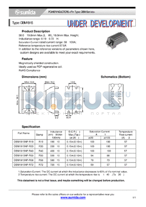 DBM1915 datasheet - POWER INDUCTORS <Pin Type: DBM Series>