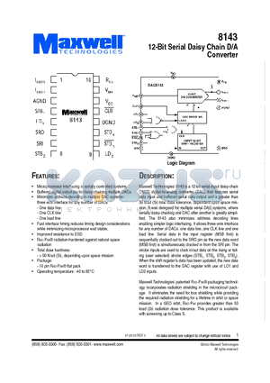 8143 datasheet - 12-Bit Serial Daisy Chain D/A Converter