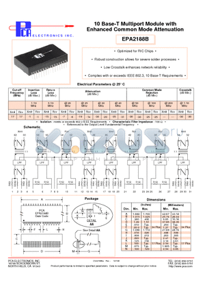 EPA2188B datasheet - 10 Base-T Multiport Module with Enhanced Common Mode Attenuation