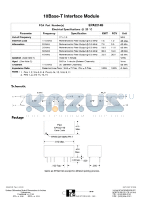 EPA2214B datasheet - 10Base-T Interface Module