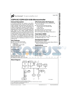 COP912CH datasheet - COP912C/COP912CH 8-Bit Microcontroller