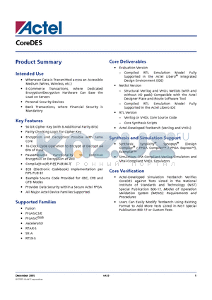 COREDES-AR datasheet - CoreDES