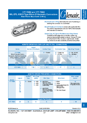 177-705H15SPU datasheet - Micro-D Hermetic Connectors