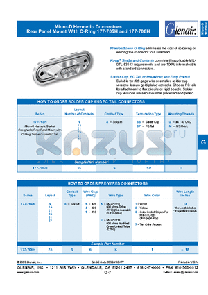 177-705H21SSPM datasheet - Micro-D Hermetic Connectors