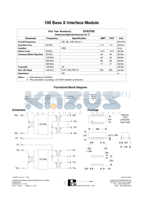 EPA2762 datasheet - 100 Base X Interface Module