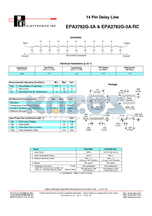 EPA2782G-3A datasheet - 14 Pin Delay Line