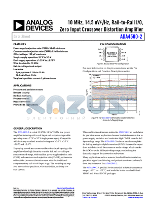 CP-8-12 datasheet - 10 MHz, 14.5 nV/Hz, Rail-to-Rail I/O, Zero Input Crossover Distortion Amplifier