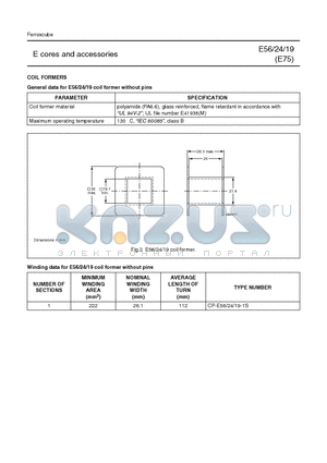 CP-E24-1S datasheet - E cores and accessories