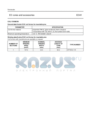 CP-EC41-1S datasheet - EC cores and accessories