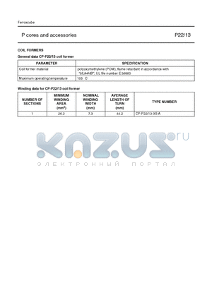 CP-P13-3S-A datasheet - P cores and accessories