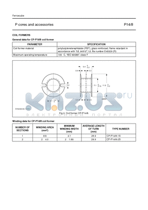 CP-P14-1S datasheet - P cores and accessories