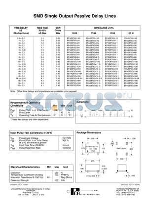 EPA2875G-10H datasheet - SMD Single Output Passive Delay Lines