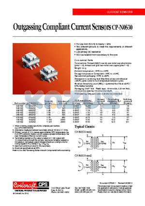 CP-N0530 datasheet - Outgassing Compliant Current Sensors