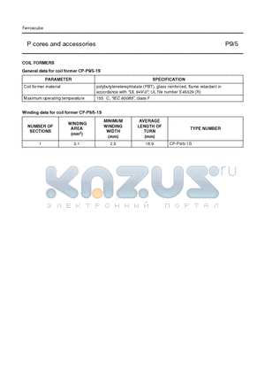 CP-P5-1S datasheet - P cores and accessories