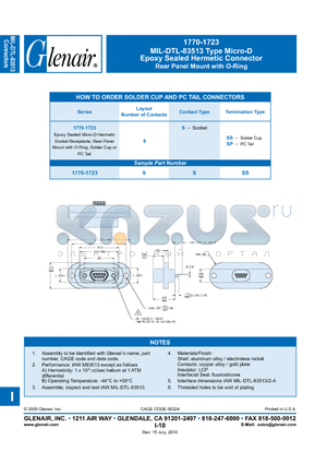 1770-1723 datasheet - Epoxy Sealed Hermetic Connector