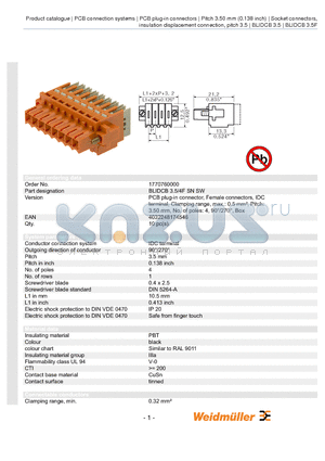 1770760000 datasheet - BLIDCB 3.5/4F SN SW