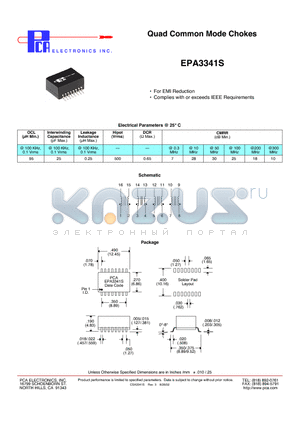 EPA3341S datasheet - Quad Common Mode Chokes