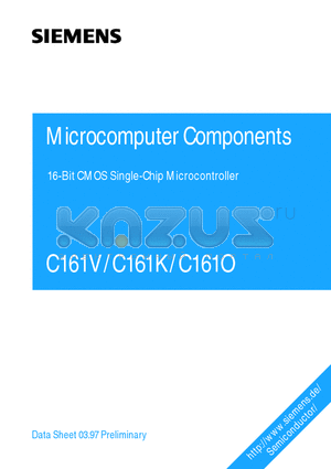 C161V datasheet - 16-Bit CMOS Single-Chip Microcontroller