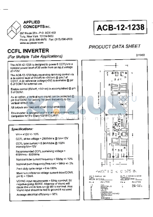 ACB-12-1238 datasheet - CCFL INVERTER