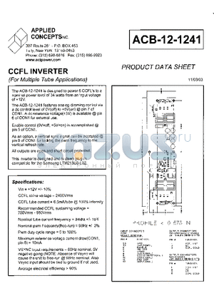 ACB-12-1241 datasheet - CCFL INVERTER