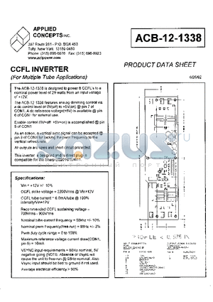 ACB-12-1338 datasheet - CCFL INVERTER