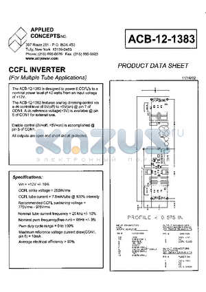 ACB-12-1383 datasheet - CCFL INVERTER