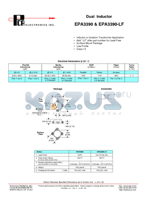 EPA3390 datasheet - Dual Inductor