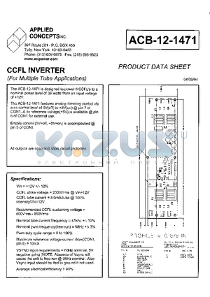 ACB-12-1471 datasheet - CCFL INVERTER