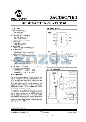 24C080-EP datasheet - 8K/16K 5.0V SPI  Bus Serial EEPROM