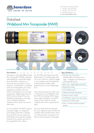 8190-3111 datasheet - Wideband Mini Transponder (WMT)