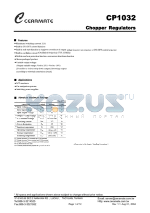 CP1032ADJN datasheet - Chopper Regulators