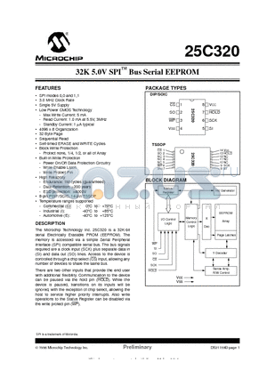 24C320-ESN datasheet - 32K 5.0V SPI  Bus Serial EEPROM