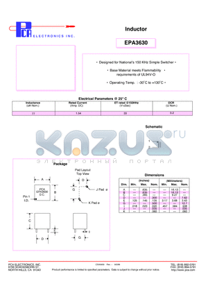 EPA3630 datasheet - Inductor